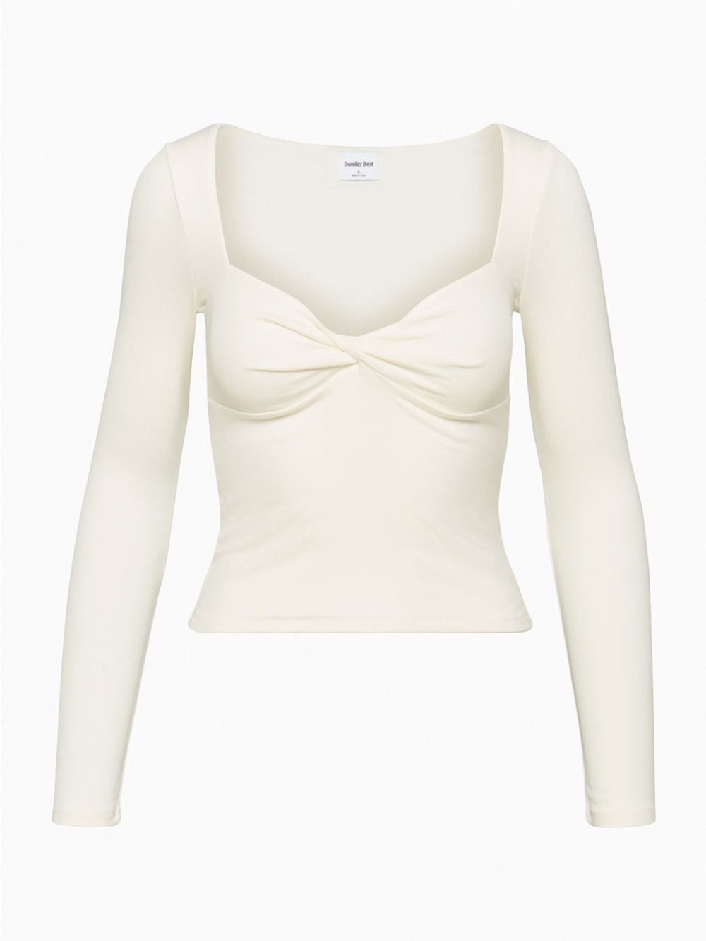 Aritzia Sunday Best Ivory Ribbed Knit